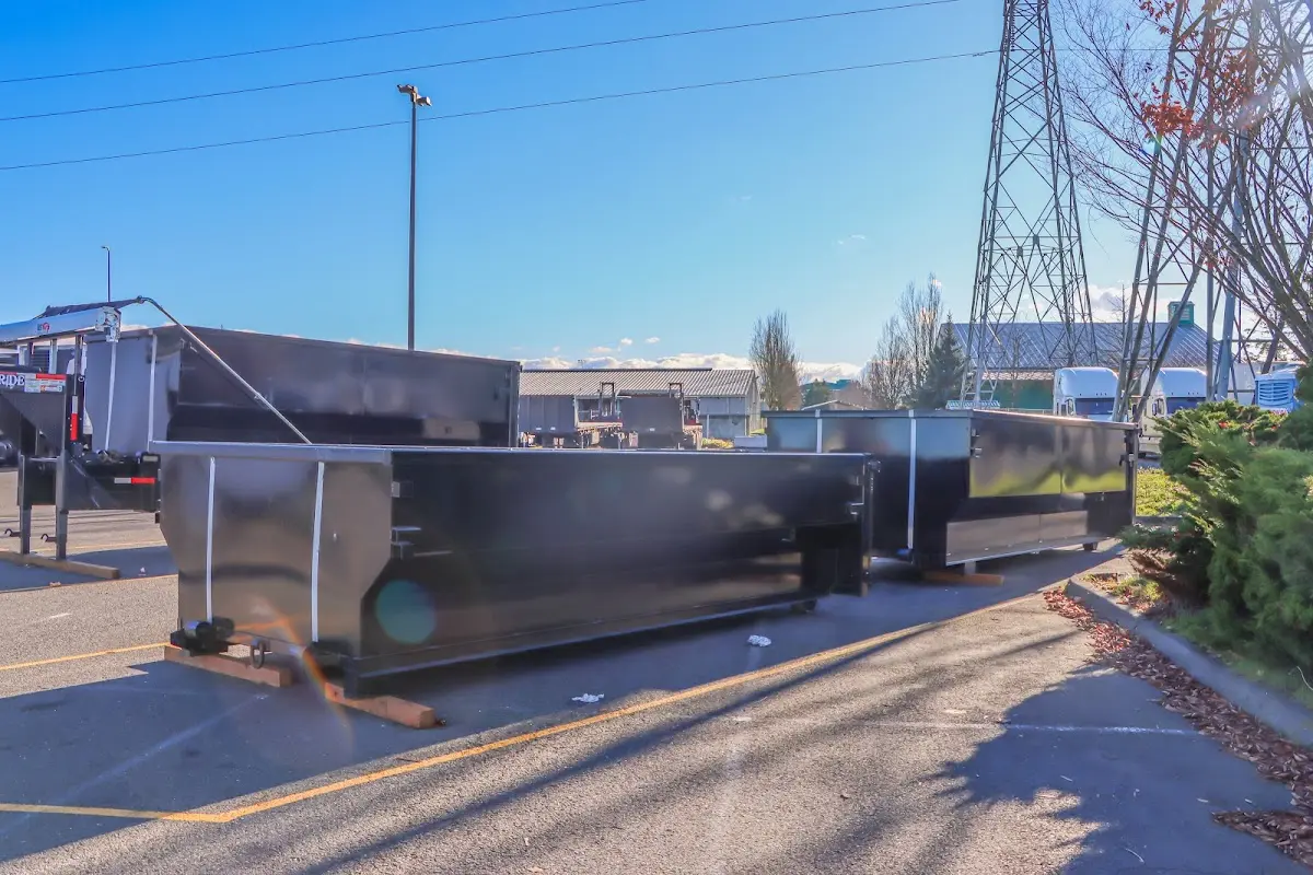Roll-off dumpster ready for waste disposal at job site for 4 Yard Dumpster Rental in Brookside